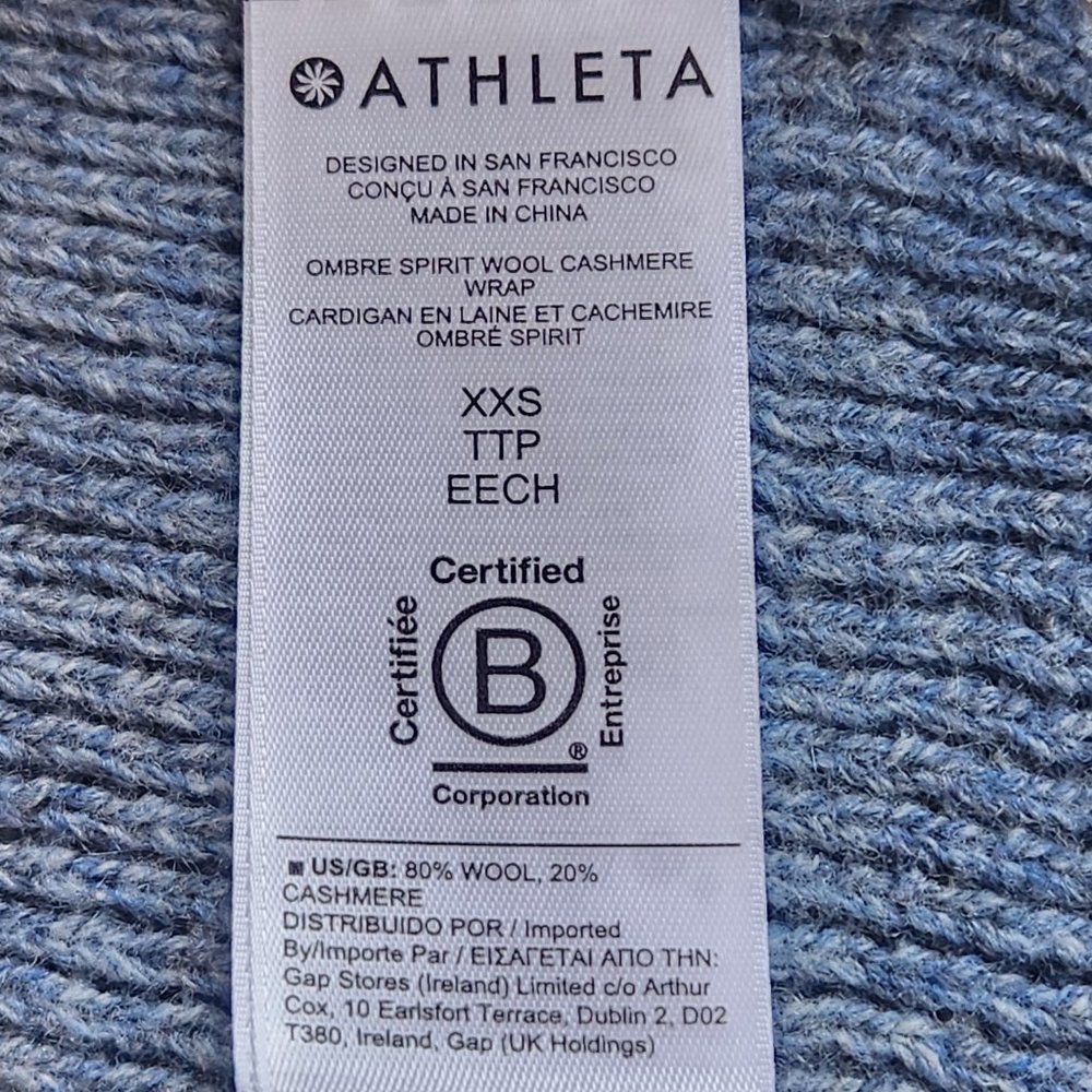 Athleta Spirit Wool/Cashmere Ombre Wrap Duster Sweater Cardigan - Picture 7 of 11